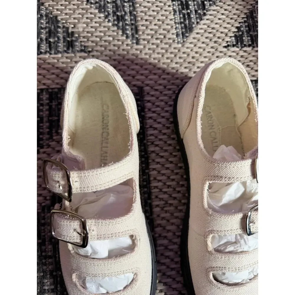 Caron Callahan Simona Sneakers in Cream Canvas Size 36